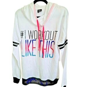 Material Girl M Juniors I Workout Like This Graphic White Size‎ M NWT